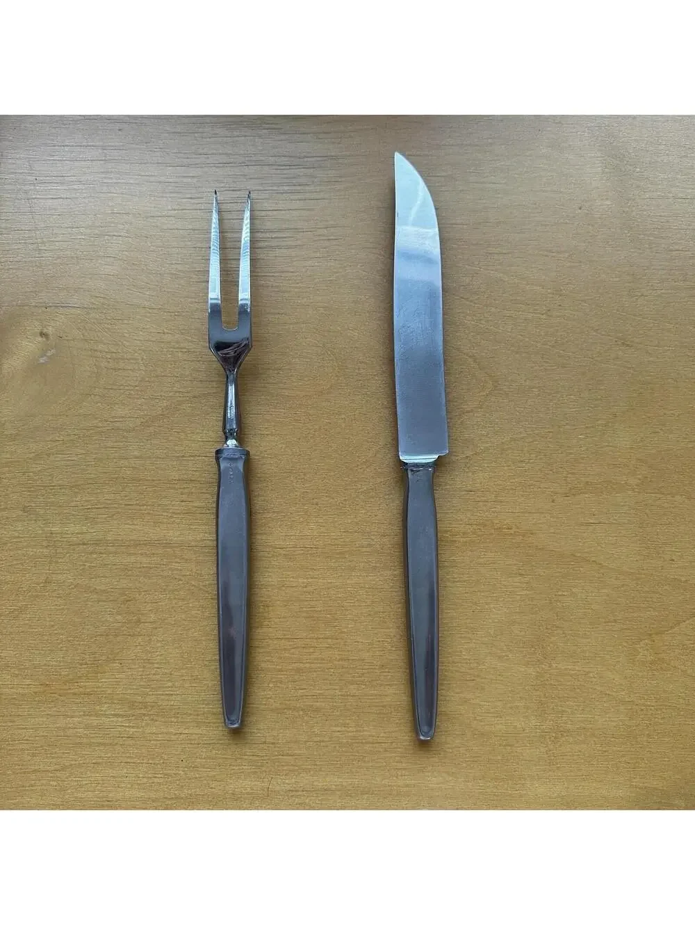 2 VTG Eickhorn Roneusil SIBYLLE Stainless German Flatware Carving Knife Set MCM